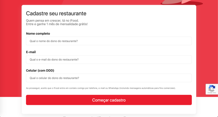 Cadastre seu restaurante